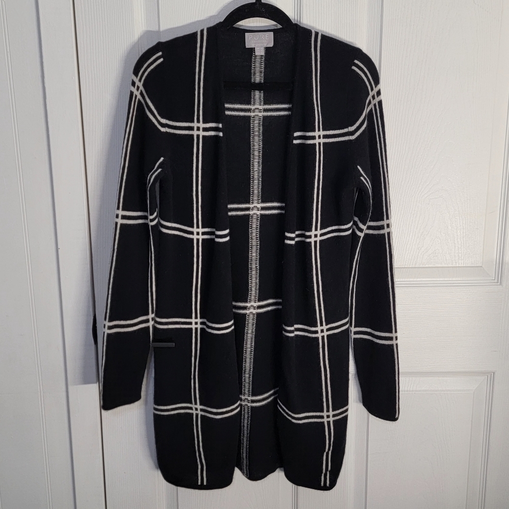Pure Collection 100% Cashmere Longline Open Cardigan Sweater